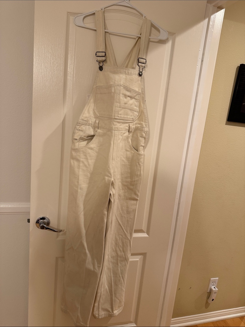 Brandy Melville Cream Overall Jumpsuit